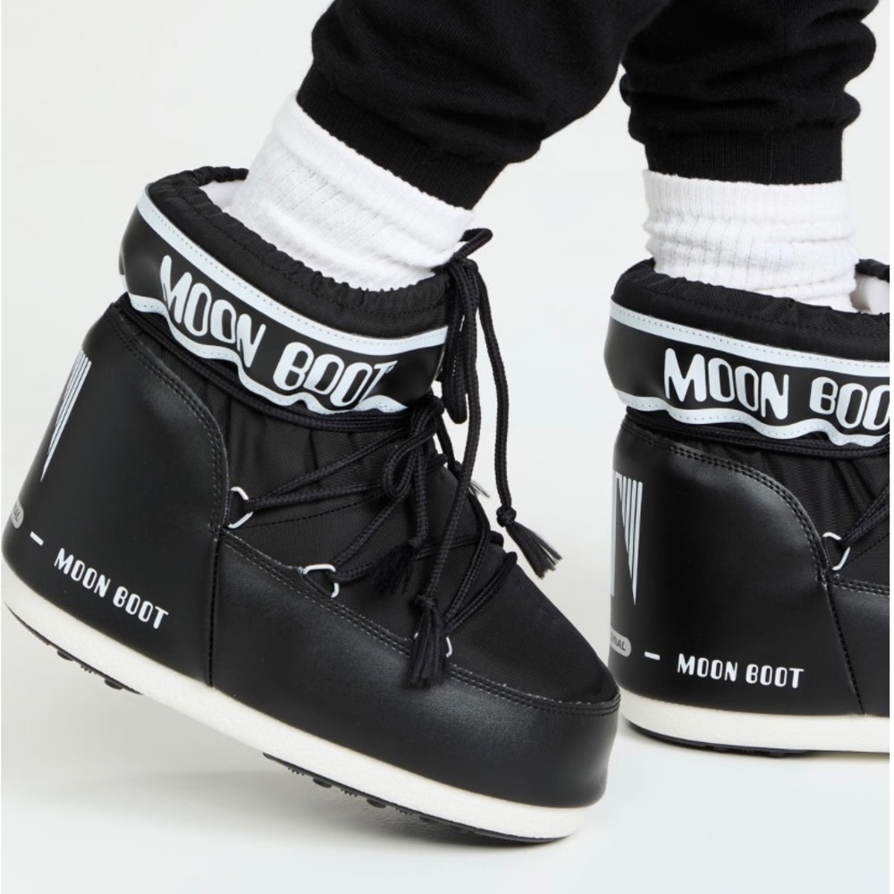 Black low cut Moon Boots